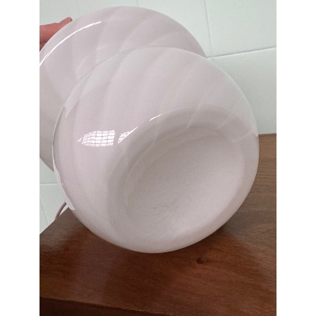 White Vintage Italian Opal Murano Glass Lamp, 1970s For Sale - Image 8 of 14