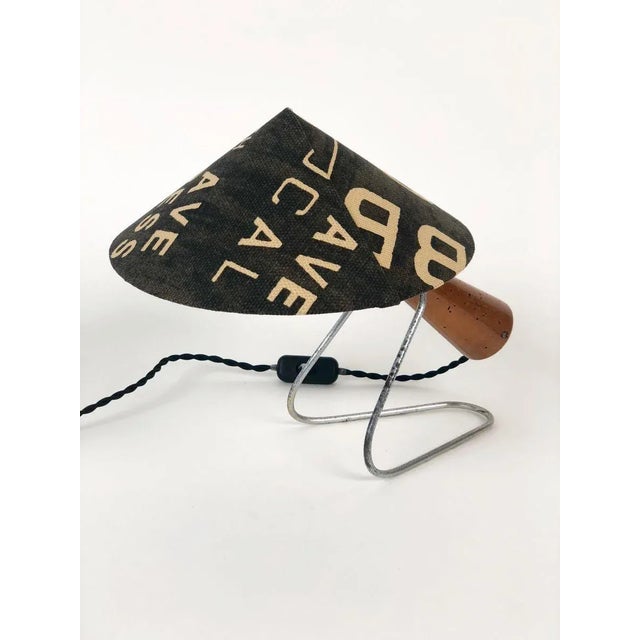 Mid-Century Modern Mid-Century Table Lamp with Shade in Andrew Marten Linen, 1950s For Sale - Image 3 of 15