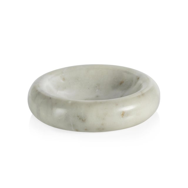 Contemporary Monza Curved Round Marble Bowl, Small For Sale - Image 3 of 3
