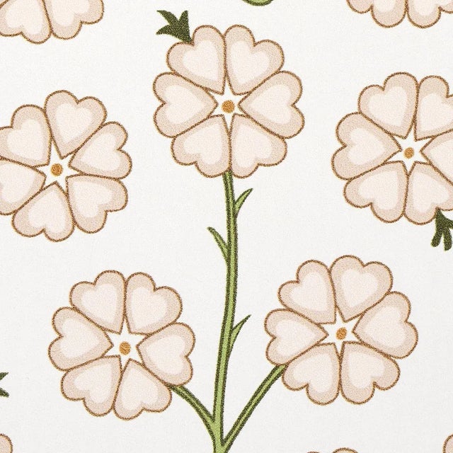 Contemporary Sample - Schumacher x Neisha Crosland Gardenia Wallpaper in Flax For Sale - Image 3 of 5