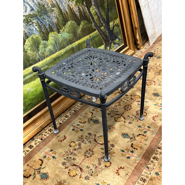 Hanamint Tuscany Outdoor Cast End Table For Sale - Image 9 of 12