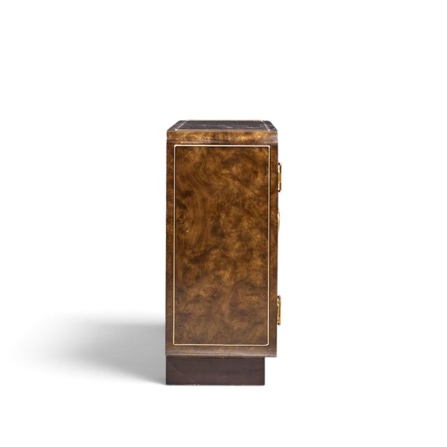 Mastercraft Mastercraft Mid Century Burlwood and Brass Credenza For Sale - Image 4 of 8