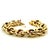 A substantial vintage Italian bracelet crafted in solid 14K yellow gold, featuring bold interlocking links with a smooth,...