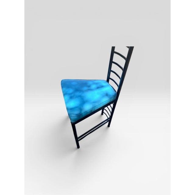 Metal Vintage Ladder Back Chair in the Style of Cassini, Memphis Milano in Character. For Sale - Image 7 of 9