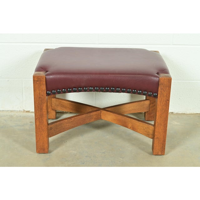 Wood Stickley Mission Oak Arts & Crafts Eastwood Lounge Chair With Ottoman For Sale - Image 7 of 16