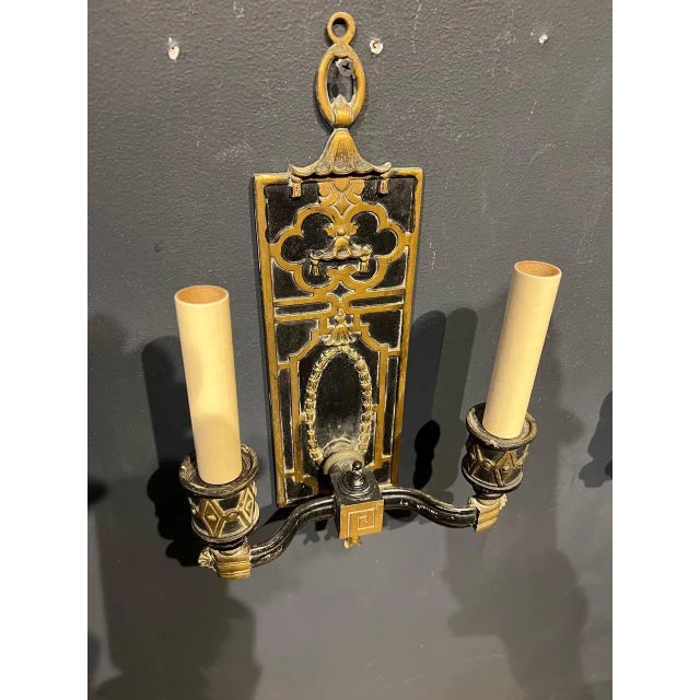 Pair of 1900 Neoclassical Sconces For Sale In New York - Image 6 of 7