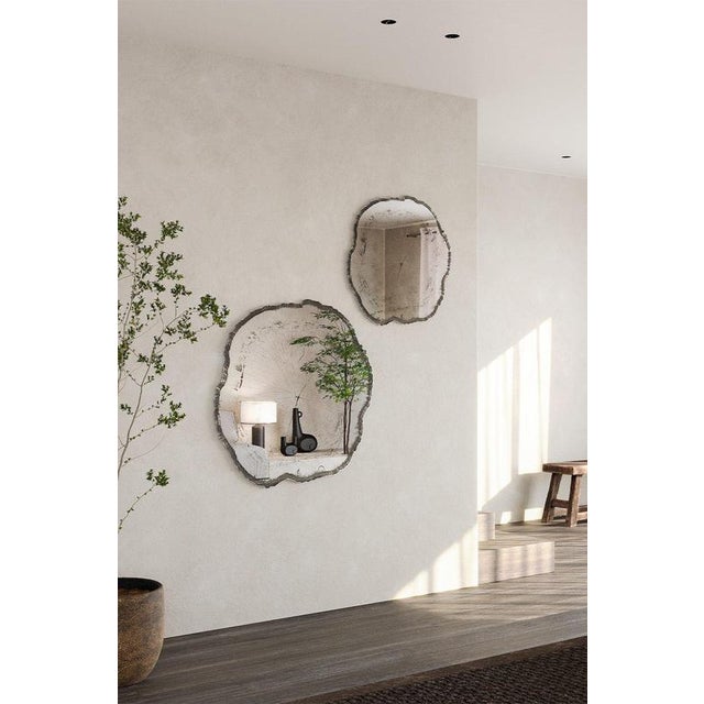 Silver Arbo Dark Wood Edge Mirror L from Deknudt Mirrors For Sale - Image 8 of 15