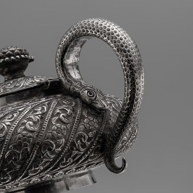 19th Century Antique Indian Kutch Silver Tea Service, Set of 3 For Sale - Image 15 of 18