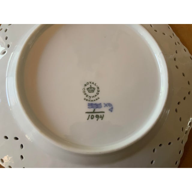1960s 1960s Royal Copenhagen Blue Fluted Full Double Lace Design Plate For Sale - Image 5 of 7