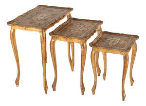 Vintage Italian Florentine Nesting Tables, Set of 3
