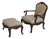 Thomasville Curved Queen Anne Style Chair & Ottoman For Sale