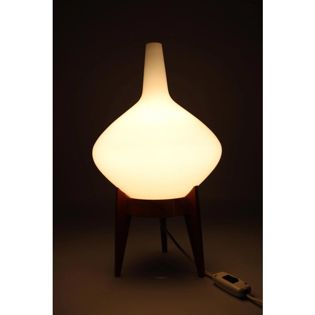 Glass Table Lamp attributed to Uluv, Czechoslovakia, 1960s For Sale - Image 7 of 10
