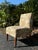 Vintage Floral Upholstered Slipper Chair | Armless Accent Chair With Carved Wood Legs For Sale - Image 10 of 11