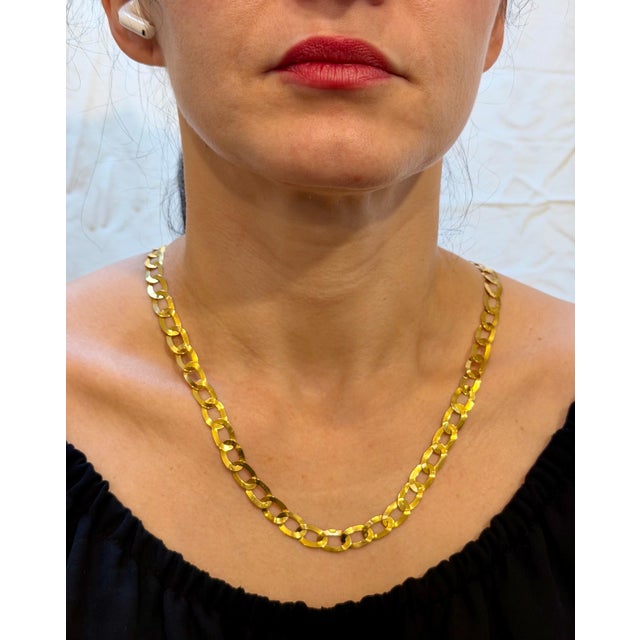 Vintage 18 Karat Yellow Gold 19.7 Gm Miami Cuban Link Like Chain Unisex, 22" For Sale - Image 13 of 18