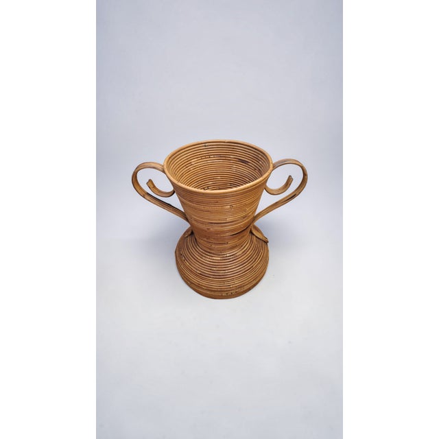 Large Wicker Amphora Vase from Vivai Del Sud, Italy, 1970s For Sale - Image 6 of 8