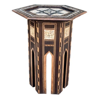 Early 20th Century Hand-Crafted Mother-of-Pearl Inlaid Table For Sale