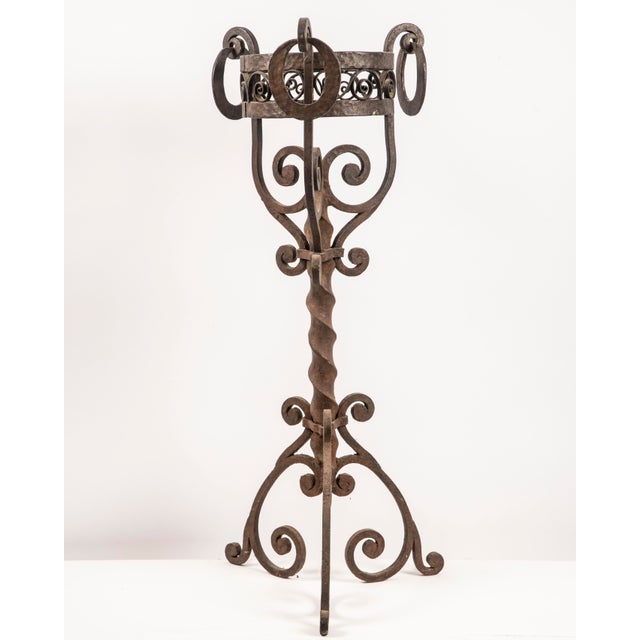 20th Century European Wrought Iron Standing Planter For Sale - Image 6 of 6