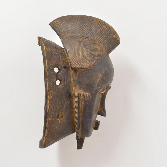 Wood Early 20th Century Yaure Baule Portrait Mask Cote d'Ivoire For Sale - Image 7 of 11