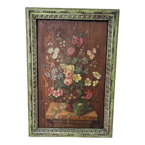 19th Century French Oil on Board Still Life Painting