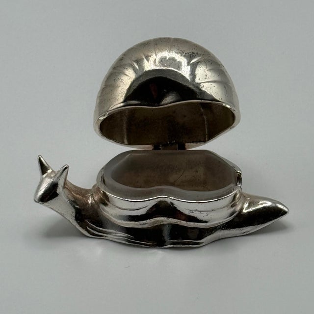 1970s Vintage 1970s Silver Plated Snail Salt Cellar For Sale - Image 5 of 12