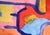 Abstract Blue, Pink & Red Abstract in Watercolor on Paper by Les Anderson For Sale - Image 3 of 6