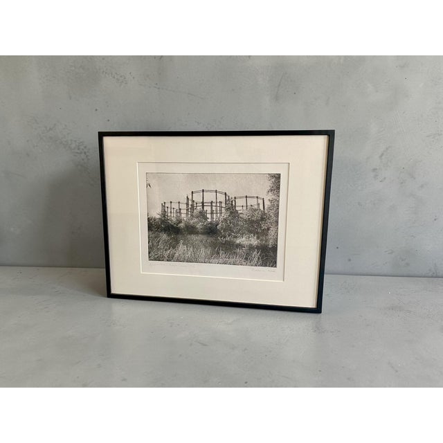 Barbara Webb, Gasometers, Kings Cross, Limited Edition Etching, 1990s, Framed For Sale - Image 9 of 11