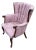 Vintage Pink Floral Channel Back Upholstered Chair For Sale