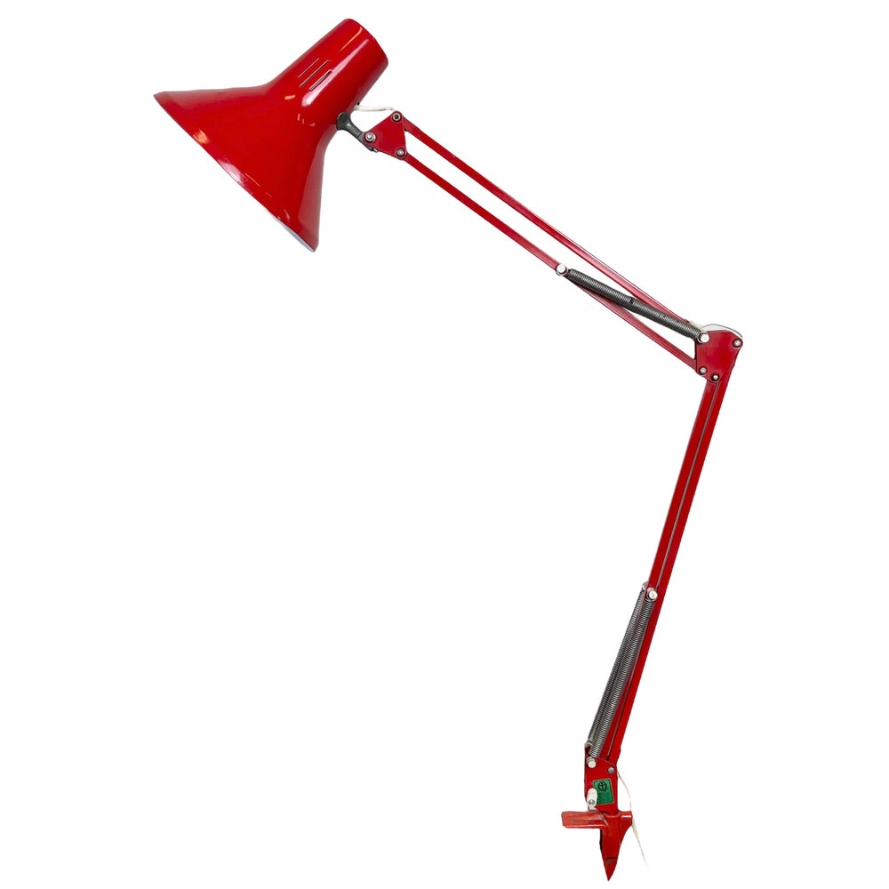 Vintage Italian Architect Table Lamp in Red, 1970s | Chairish