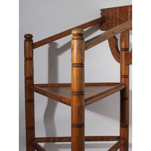 Swedish Carved Oak Monk Chair, 1930s For Sale - Image 10 of 11