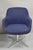 Vintage Mid Century Modern Blue Upholstered Chrome Swivel Base Club Chair - Pair For Sale In Philadelphia - Image 6 of 12
