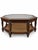 Vintage Hexagonal Wood, Smoked Glass and Cane Coffee Table For Sale - Image 10 of 10
