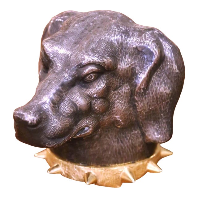 Mid-Century French Dog Head Vide-Poche in the Manner of Maison Charles For Sale