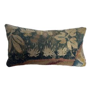17th Century Flemish Tapestry Decorative Pillow With Botanical Motif For Sale