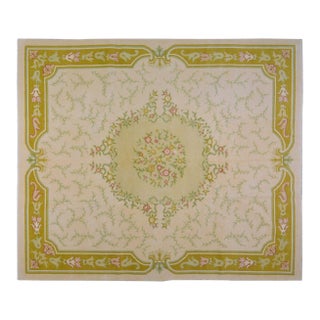 Vintage Chinese Art Deco Knotted Wool Rug, 9'9''x11'2'' For Sale