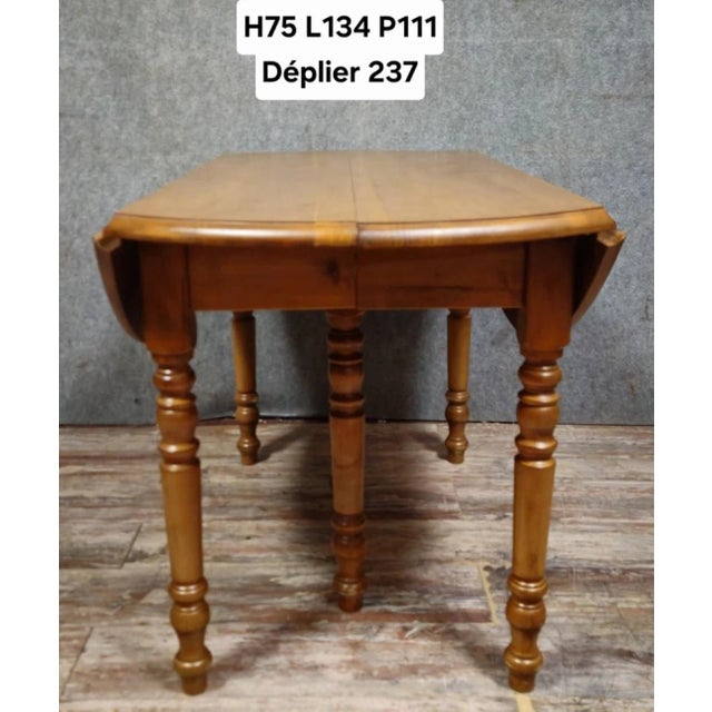Tan Large 20th Century Louis Philippe Poplar Table with 6 Legs For Sale - Image 8 of 9