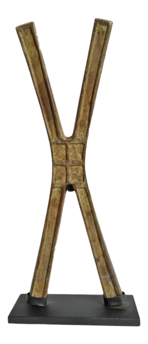 Antique Katanga Copper X African Currency on Stand