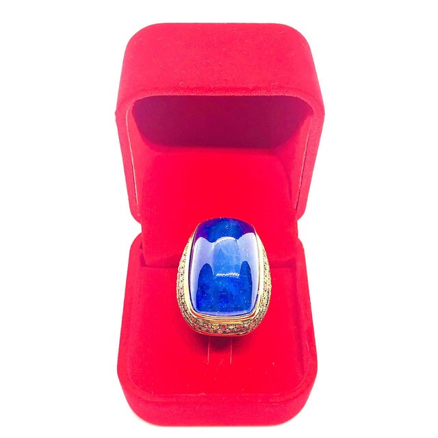 Bochic “Orient” Vintage Multi Sapphire & Tanzanite Ring Set 18K Gold & Silver For Sale - Image 9 of 13
