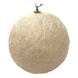 Vintage Mid Century Modern White Spun Lucite Pendant Light For Sale