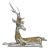 Vintage C.1970's Asian (Thailand) Nickel Plate and Gilt Gold Embellished Antler Reindeer For Sale