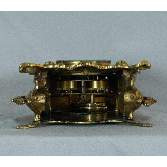 Vintage Brass Mantel Clock with Franz Hermle Movement from Robert Grant, London, 1960s For Sale - Image 6 of 13