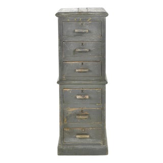 6-Drawer Storage Column in Weathered Wood For Sale