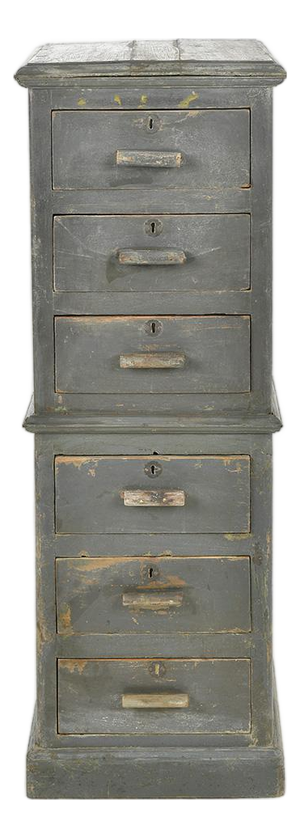 6-Drawer Storage Column in Weathered Wood