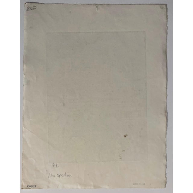 Late 20th Century Dora Szampanier, Etching of destroyed synagogue - Husyatin, Ukraine For Sale - Image 5 of 6