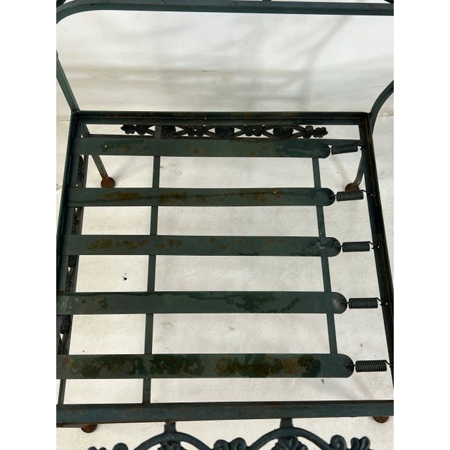 Cerulean Vintage Woodard Style CastIron Lounge Chair’s - a Pair For Sale - Image 8 of 13