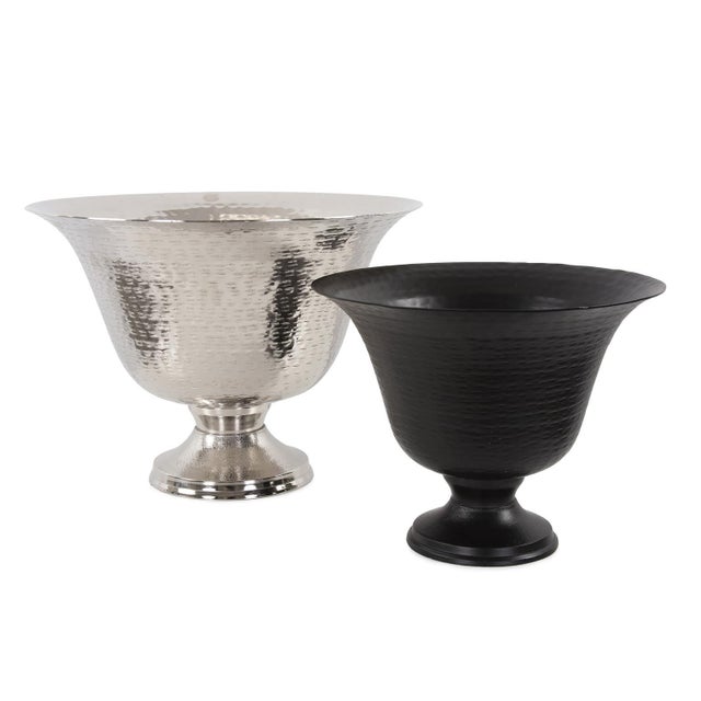 Metal Hammered Em Dash Flared Deep Bowl- Medium For Sale - Image 7 of 10