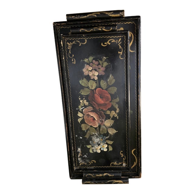 Victorian Nesting Trays With Painted Flowers - a Pair For Sale