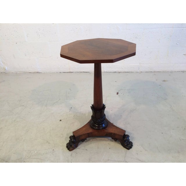 Beautiful Antique Rosewood Three-Legged Claw Feet Side Table For Sale - Image 10 of 11