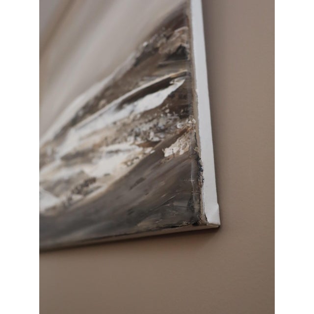 Contemporary Modernist 'The Last Light of Day' Original Swedish Abstract Landscape Oil Painting, Framed For Sale - Image 9 of 13