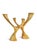 A gorgeous and heavy pair of wishbone-shaped candlesticks in gold plated pewter. Retains original Bergdorf Goodman tag....