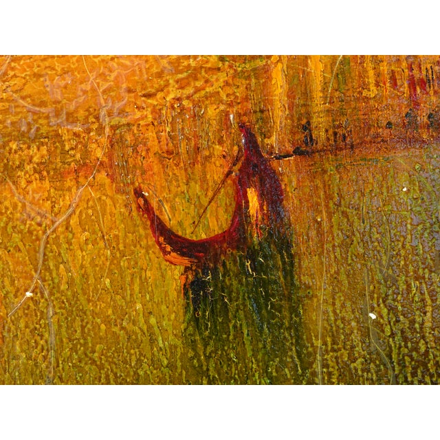 Antique Oil Canvas Fine Art Picture by George H.Bogert 1923-1864 Sunset Venice For Sale - Image 14 of 16